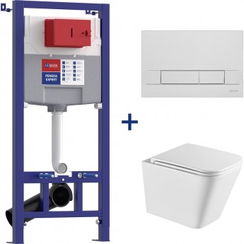 Сет: Инсталляция LEMARK PENEDA EXPERT + кнопка BIT хром глянец + унитаз FLOREX белый глянец