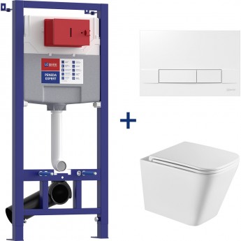 Сет: Инсталляция LEMARK PENEDA EXPERT + кнопка смыва BIT белый глянец + унитаз FLOREX белый глянец