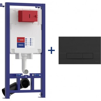 Сет: Инсталляция LEMARK PENEDA + кнопка смыва BIT чёрный матовый Soft touch